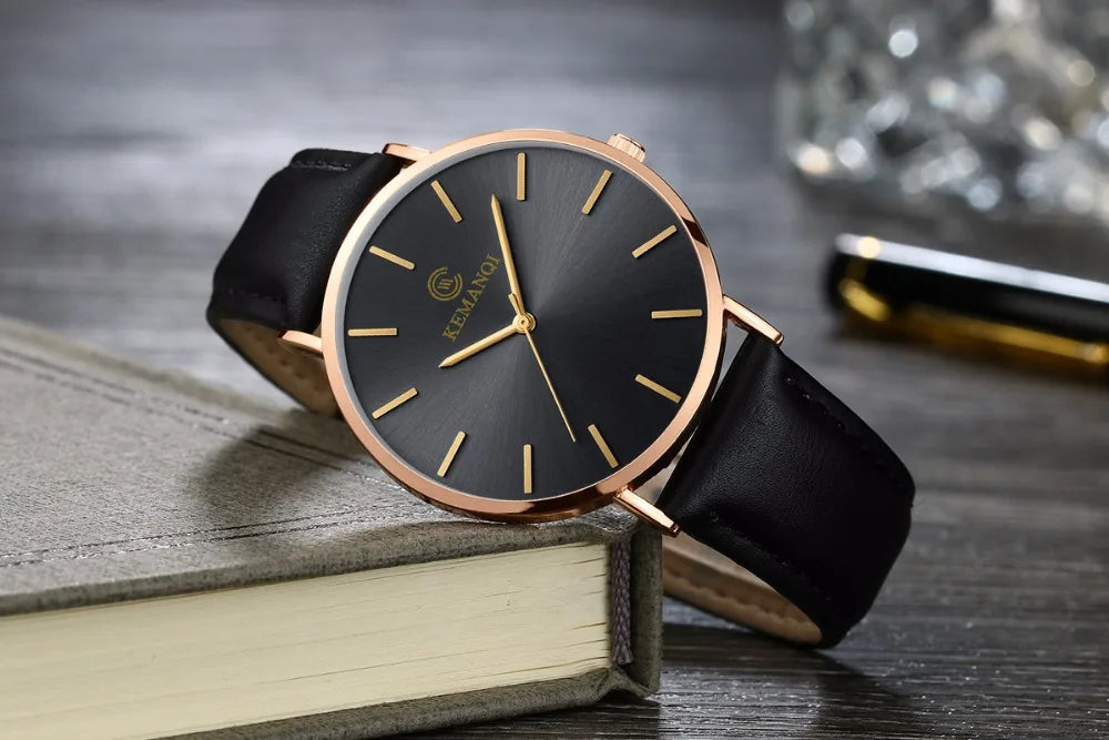 2025 Luxury Business Men Watches Men Gold Watch Ultra Thin Mens Watches Leather Quartz Watch Man Wristwatch horloge mannen