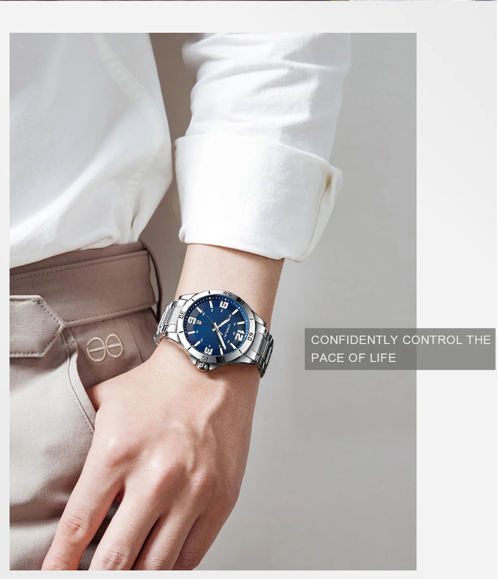 CRRJU Fashion New Men Watch Quartz Stainless Steel Luxury Wristwatch with Date Business Casual Watch relogio masculino