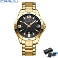 CRRJU Fashion New Men Watch Quartz Stainless Steel Luxury Wristwatch with Date Business Casual Watch relogio masculino